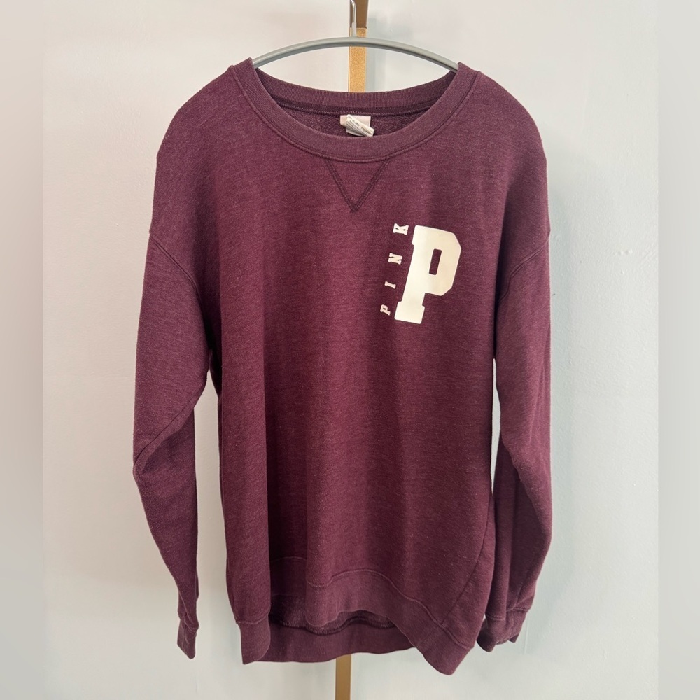 PINK Victoria's Secret Maroon Crewneck Sweater - Picture 1 of 5